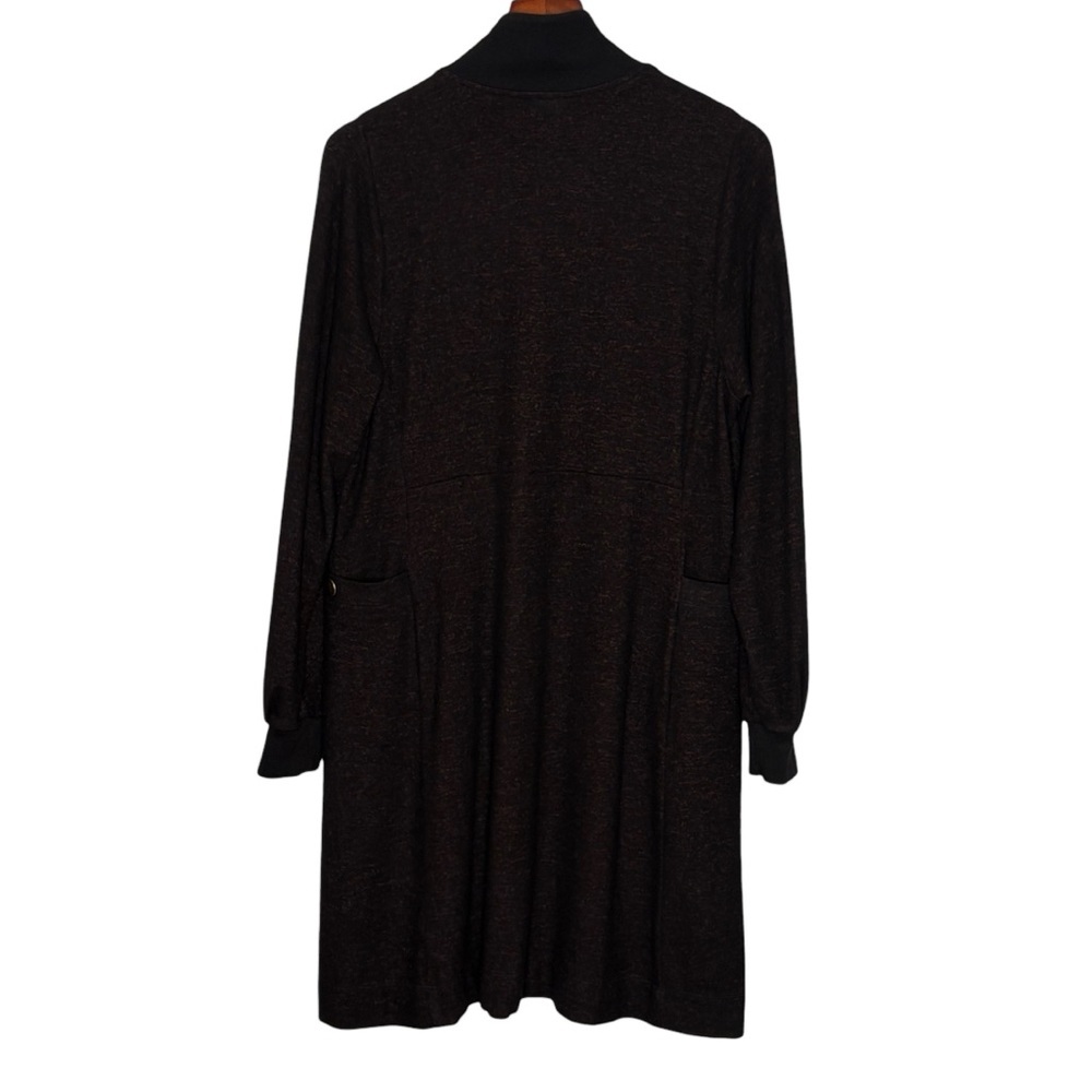 Cabi Brushed Knit Cuddle Dress L Soft Stretch 1/4 Zip Neck Black Red Knee Length - Picture 8 of 13